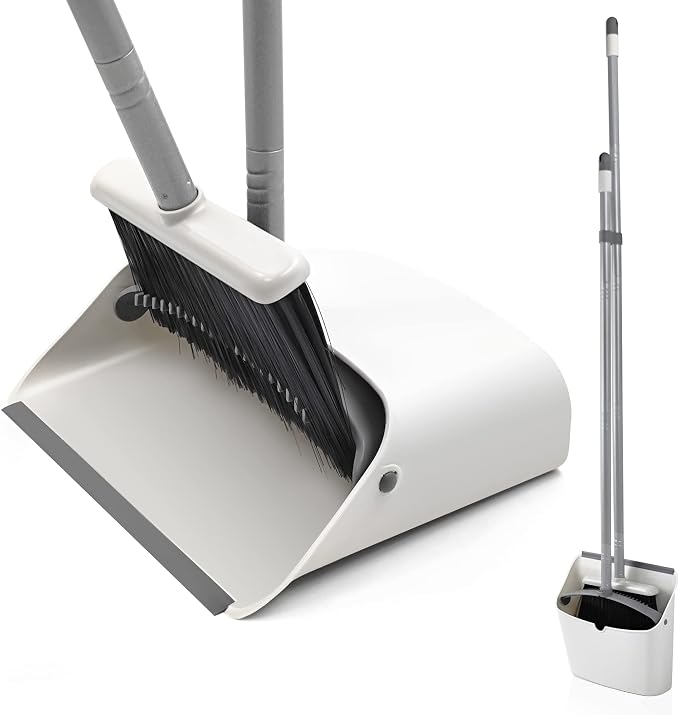 Broom and Dustpan Set, JEHONN Long Handle Lightweight Broom Set Upright by JEHONN