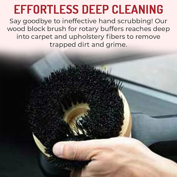 HI-TECH 5” Wood Block Brush – Carpet & Upholstery Shampoo Tool - Image 3