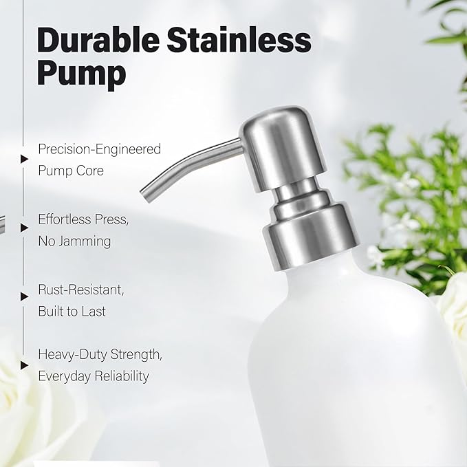 White Soap Dispenser for Kitchen Sink, Dish and Hand Soap Dispenser - Image 3