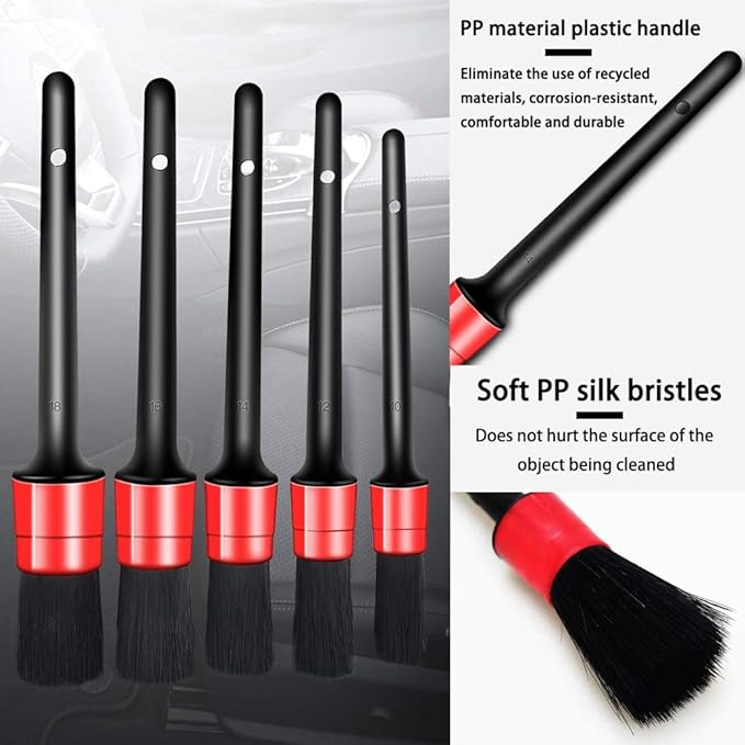 10PCS DUALSHINE Car Auto Detailing Brush Set, Auto Detailing Brushes Cleaner - Image 3