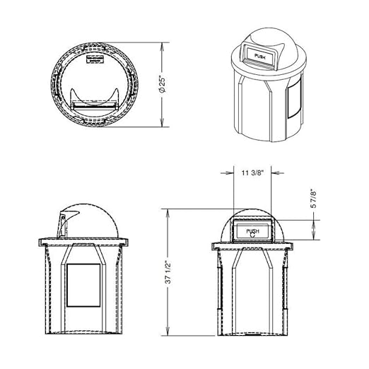 42 Gallon Round 100% Recycled Plastic Heavy-Duty Commercial Outdoor and Indoor - Image 8