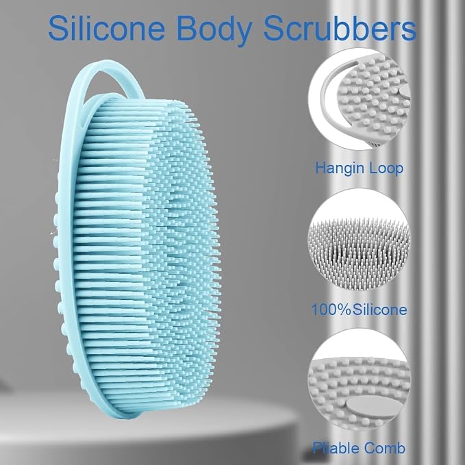 Silicone Body Scrubber, Exfoliating Silicone Loofah, Soft Silicone Body Shower - Image 2