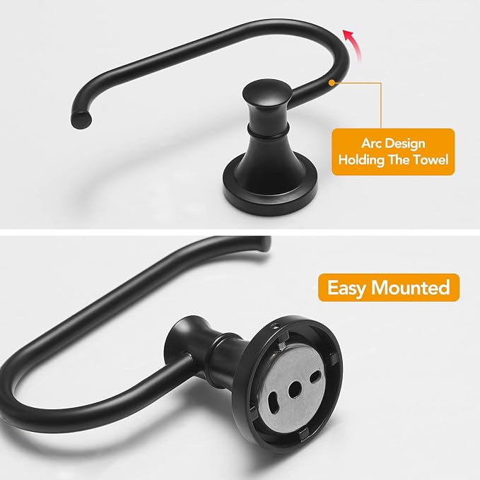 BESy Matte Black Toilet Tissue Paper Holder Matte Black Bathroom Accessories - Image 6