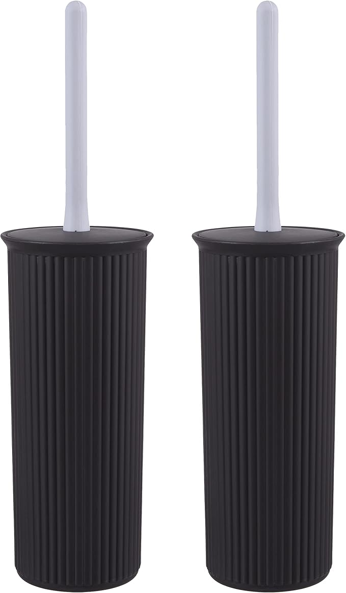 Superio Decorative Plastic Toilet Bowl Brush and Holder Set, Cleaner Scrubber by Superio