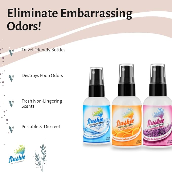 Flushie Pre-Toilet Spray for Poop Travel Size Toiletries Bathroom Deodorizer - Image 3
