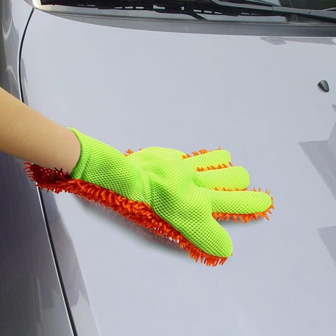 BokWin 2-Pack Car Wash Mitt Scratch Free, 5-Finger Microfiber Wash Mitts - Image 7