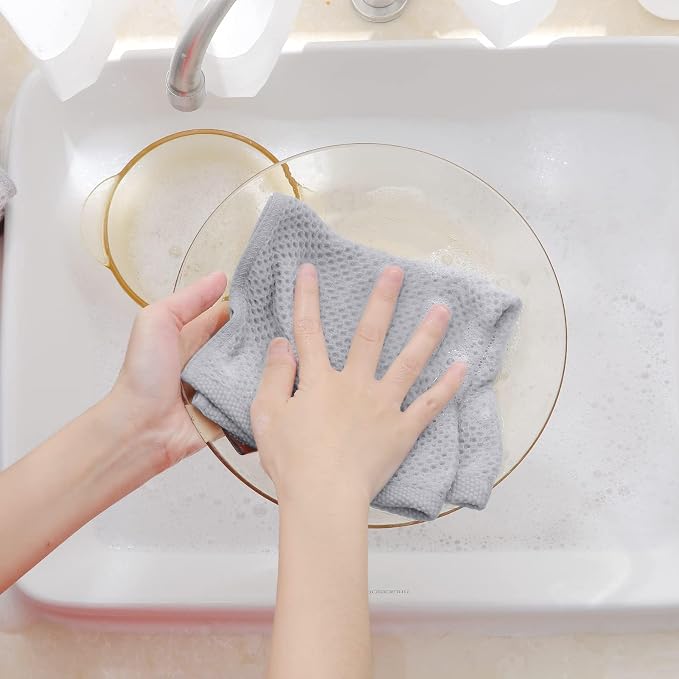 Homaxy 100% Cotton Waffle Weave Kitchen Dish Cloths, Quick Drying Dish Rags - Image 4