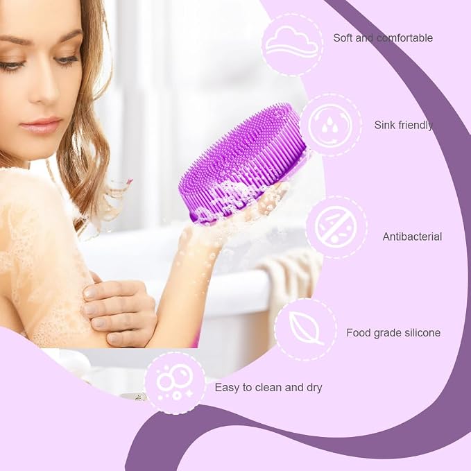 Soft Silicone Body Scrubber 6 PCS Silicone Body Shower, Silicone Loofah 2 in 4 - Image 6