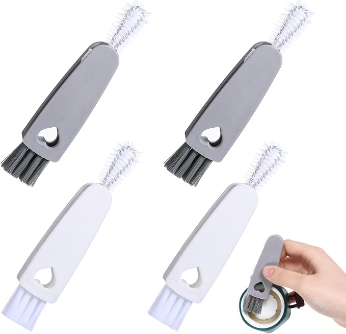 4Pcs 3 in 1 Cup Lid Cleaning Brush, Crevice Cleaning Brush Set Mini by Unknown