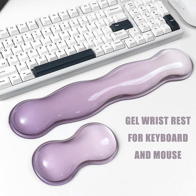 Ergonomic Gel Keyboard and Mouse Wrist Rest Set – Clear Wrist Rest - Image 5