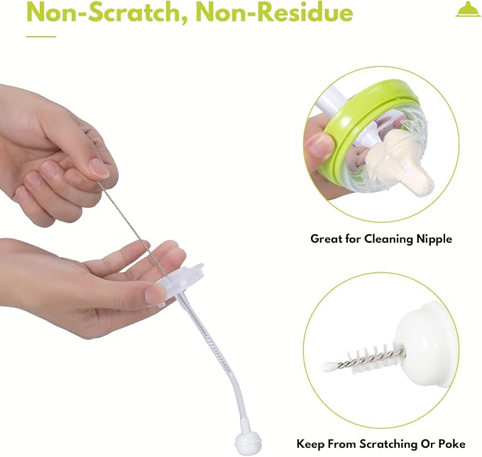 8 Pcs Sponge Nipple Bottle Brushes, Baby Bottle Brush - Image 4