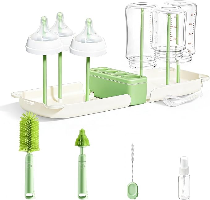 Travel Baby Bottle Cleaner Kit，7-in-1 Baby Bottle Brush Set by Lijroavy