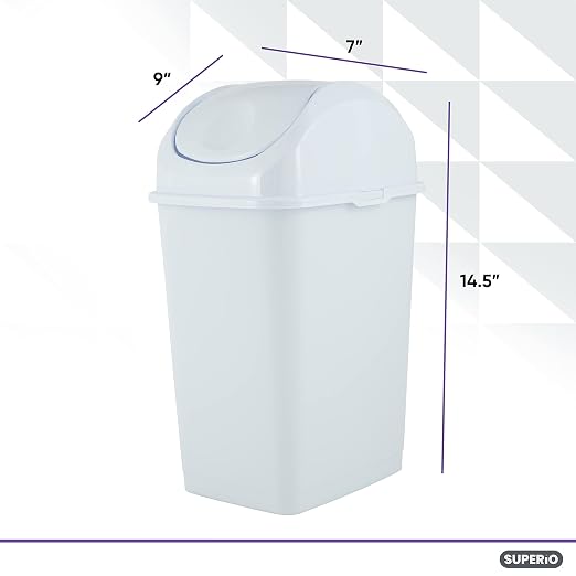 Superio Small Plastic Trash Can - Image 2
