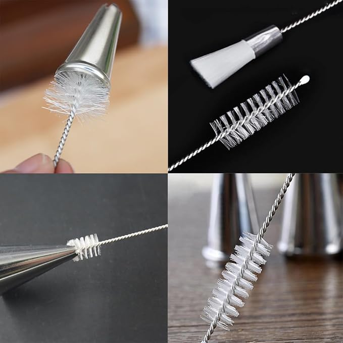 4 Pack Piping Tip Cleaning Brush Double-Headed Nylon Hard Bristle Brushes Pipe - Image 7