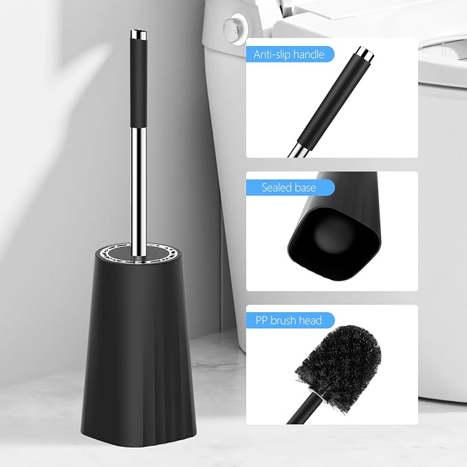 SetSail Toilet Brush, Compact Size Toilet Bowl Brush and Holder Toilet Brushes - Image 7