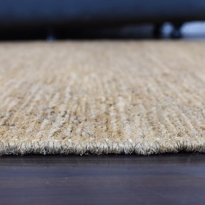Rugsotic Carpets Hand Woven Flat Weave Kilim Wool ECO-Friendly Area Rugs - 6'x6', Square Shape, Charcoal Color, Solid Plain Design, Low Pile Handmade Area Rugs for Living Room, Bed Room (D00111)