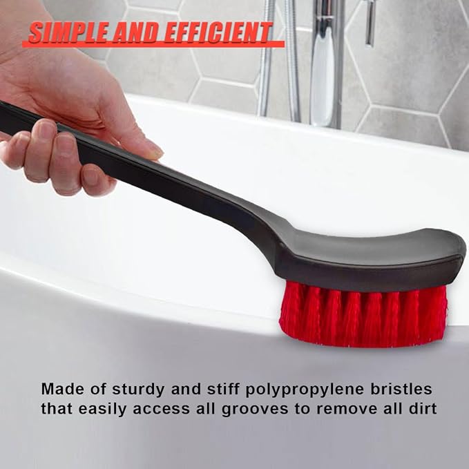 8.3×2.5 Inch Car Wash Brush, Soft Bristle Short Handle Carpet Cleaning Brush - Image 5