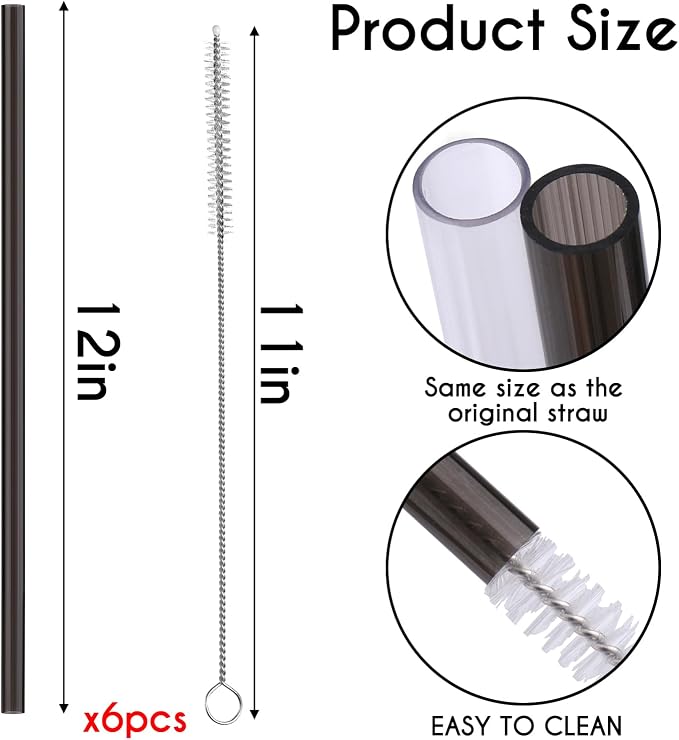 AIERSA 12Inch Replacement Black Straw - Image 4