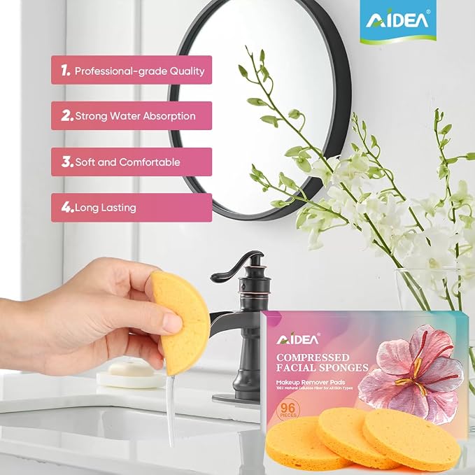 AIDEA 96Count Compressed Facial Sponges, Face Sponges - Image 4