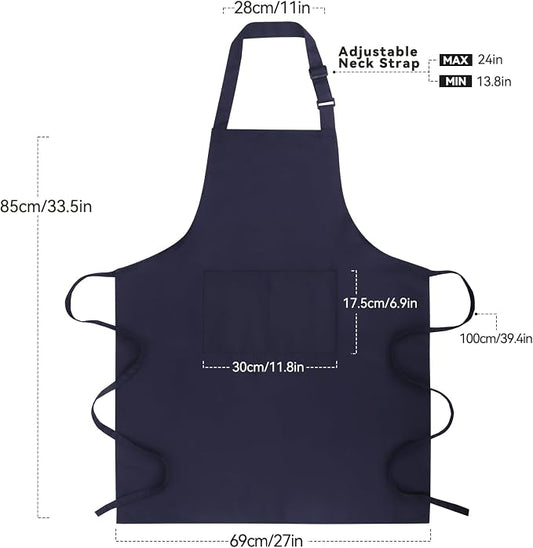 Large Chef Apron for Men and Women, Cooking Kitchen Aprons - Image 2