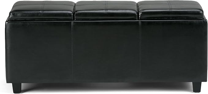 SIMPLIHOME Avalon 42 inch Wide Contemporary Rectangle Storage Ottoman in - Image 7