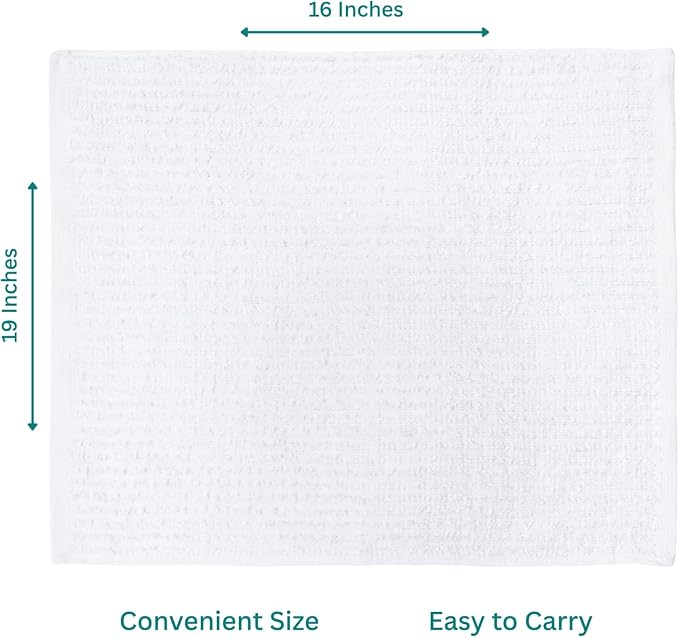 Looperry White Terry Cloth Rags 16"x19" Inches Ribbed - Image 2