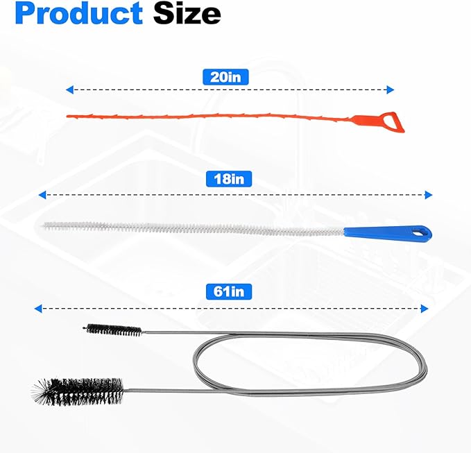 P Trap Cleaner Set, 3 IN 1 P Trap Brush - Image 2