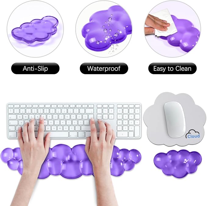 JIKIOU Clear Gel Wrist Rest for Keyboard and Mouse, Cool Silicone Mouse Wrist - Image 7