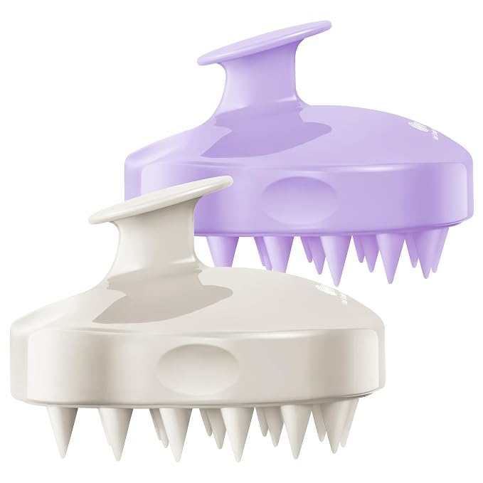 HEETA Hair Scalp Massager Shampoo Brush 2 Pack, Soft Silicone Bristles by HEETA