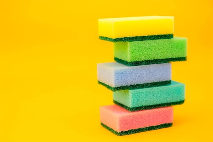 DecorRack 150 Count Non-Scratch Cleaning Scrub Sponges, Dual-Sided Heavy Duty - Image 4