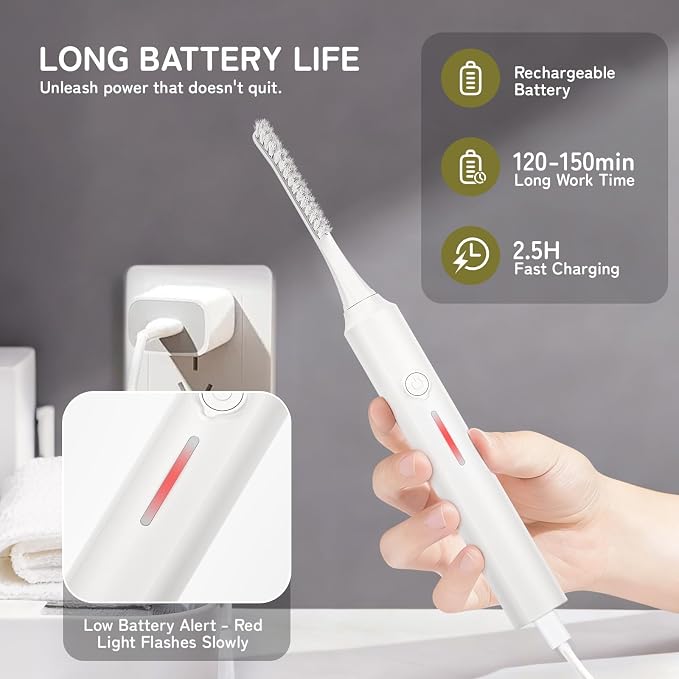 Electric Crevice Cleaning Brush, IPX7 Waterproof Electric Grout Scrub Brush - Image 6