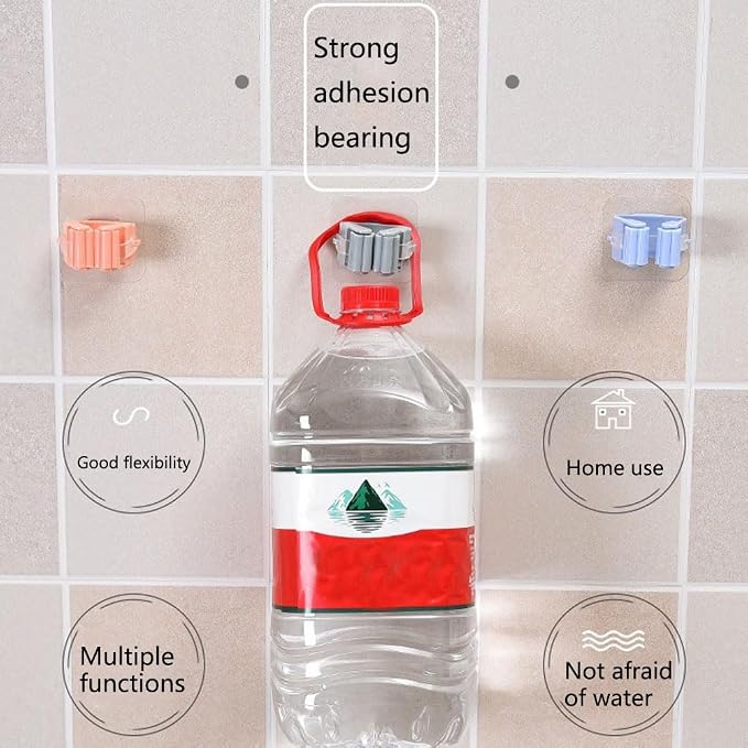 Broom and Mop Holder Clip 4 Pcs Mop Broom Wall Mounted Heavy Duty - Image 3