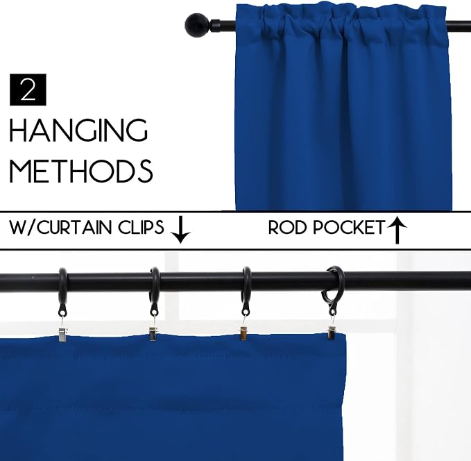 Pickluc Cafe Kitchen Curtains 36 Inches Long 2 Panels, Short Black Out Curtain - Image 2