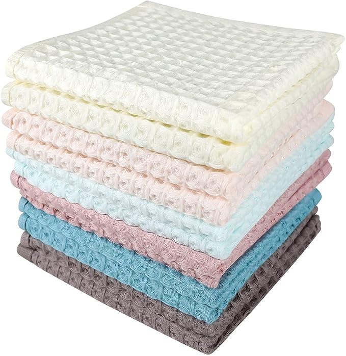 12 Pcs 13" x 13" Waffle Weave Kitchen Dish Cloths Set, 100% Cotton Super - Image 2