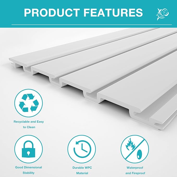 NeatiEase Slatwall Panel Wall Storage Systems, 2 x 4ft Slat Wall Paneling - Image 2