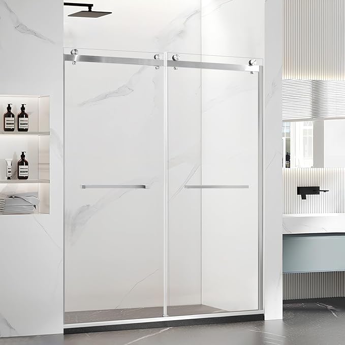 Paris Shower Door, Bathroom Shower Door, Brushed Nickel by Unknown