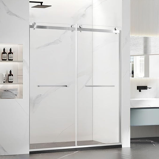 Paris Shower Door, Bathroom Shower Door, Brushed Nickel by Unknown