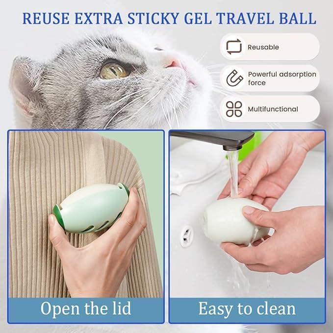 Reusable Lint Rollers for Pet Hair, Washable Sticky Roller for Clothes - Image 3