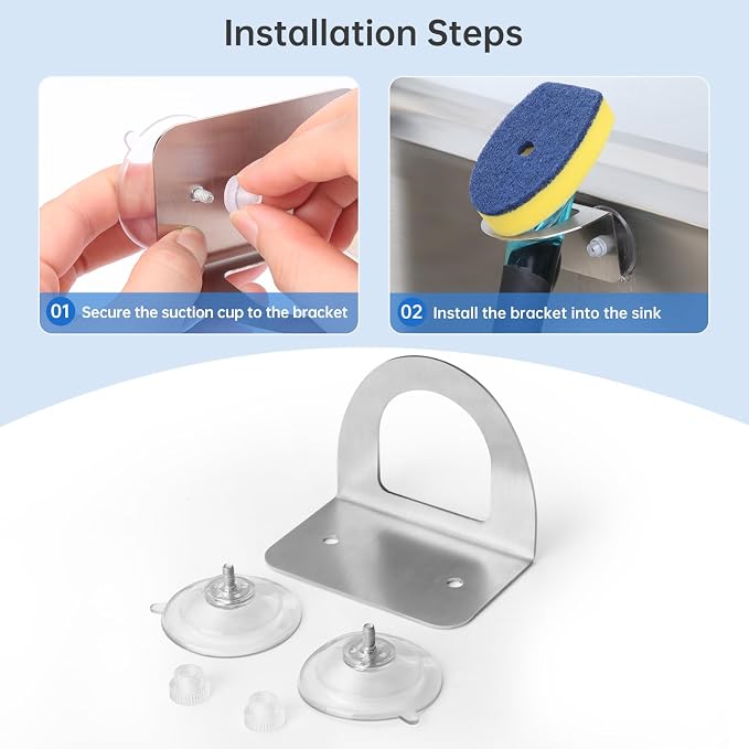 Stainless Steel Kitchen Sink Dish Brush Holder - Image 5