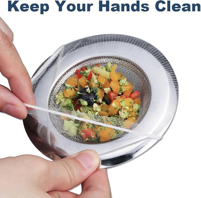 250 PCS Kitchen Disposable Mesh Sink Strainer Bag Fits Sink Strainer Elastic - Image 4