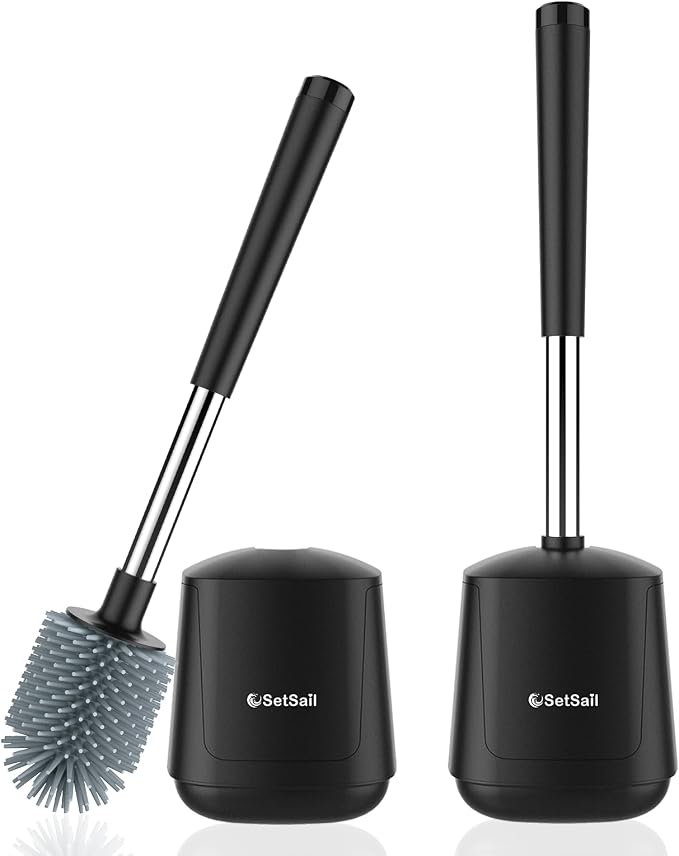 SetSail Silicone Toilet Bowl Brush and Holder Automatic Toilet Brushes by SetSail