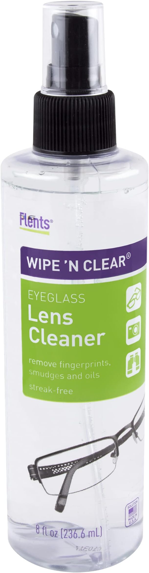 Flents Wipe 'N Clear Eyeglass Optics Lens, Screen and Camera Cleaner Spray by Flents