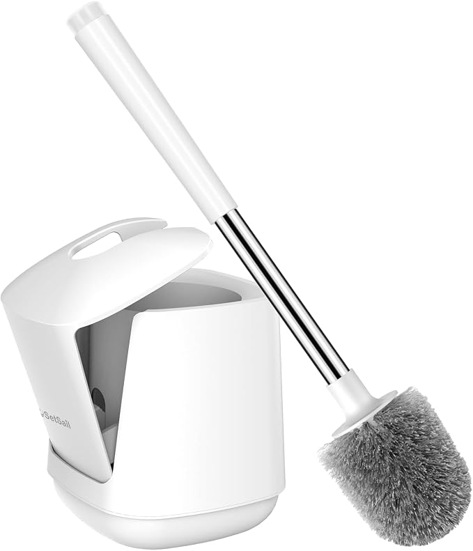 SetSail Toilet Brush, Self Closing Lid Toilet Bowl Brushes Holder and Extra by SetSail