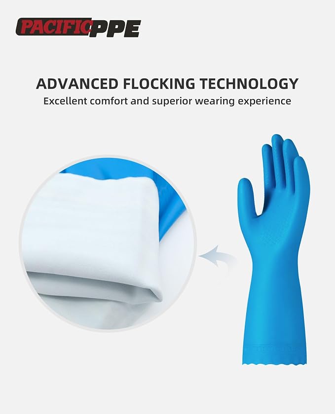 PACIFIC PPE 4 Pairs Reusable Dishwashing Cleaning Gloves - Image 2