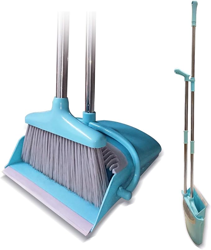 Broom and Dustpan Set Lightweight Upright Lobby Broom and Dust Pan Combo by Ulodimi