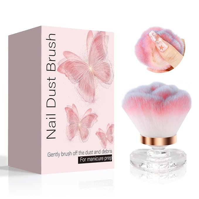 ANGNYA Nail Dust Brush, Rose-shaped Head and Heart-shaped Handle Dust Brush - Image 6