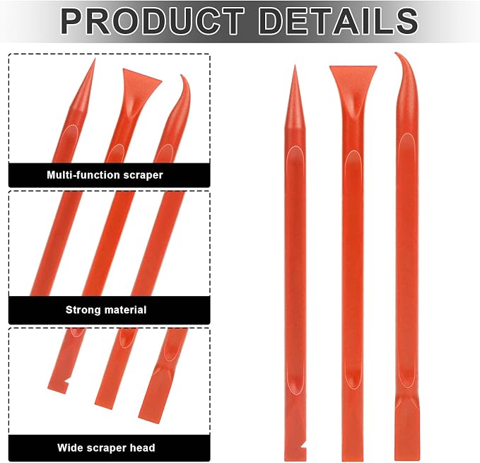 9 Pieces Plastic Scraper, No-Scratch Paint Scraper Tool Portable Car Crevice - Image 2