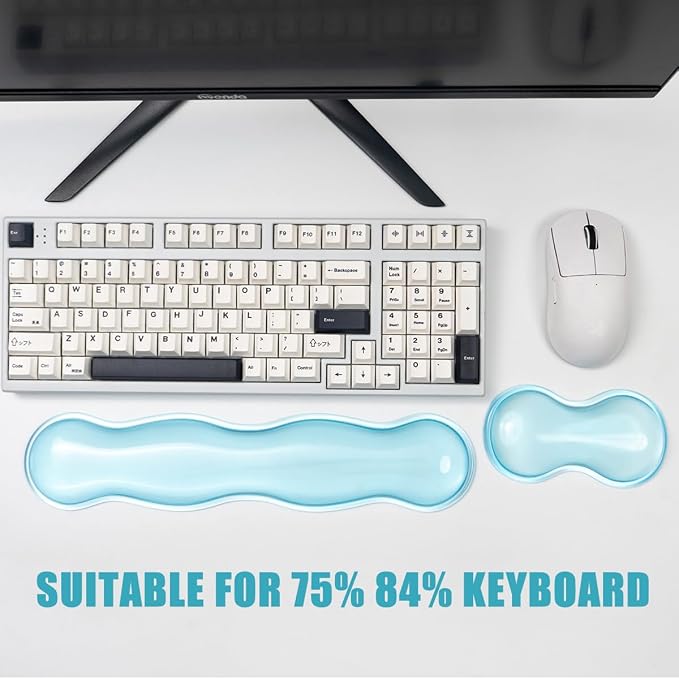 Ergonomic Silicone Gel Keyboard and Mouse Wrist Rest Set – Clear Wrist Rest - Image 3