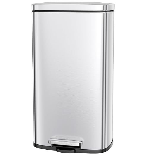 AthLike Trash Can, Stainless Steel Kitchen Garbage Can, Step Waste Bin by AthLikeforEveryone