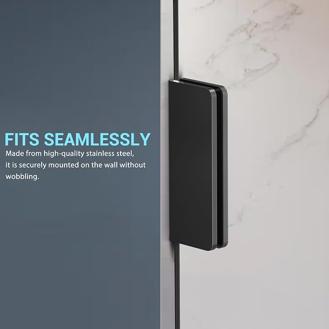 Bathtub Shower Door, 1/4" Clear Tempered Frameless Shower Glass Door, Tub - Image 2